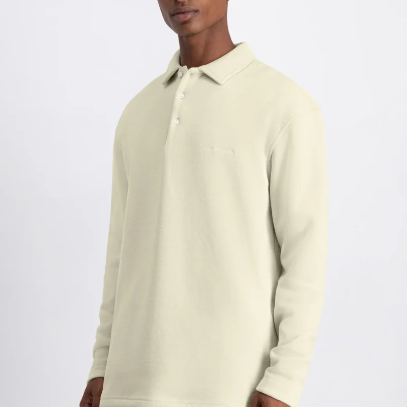 Law of the Sea Erato Long Sleeve Sweat Polo Parchment