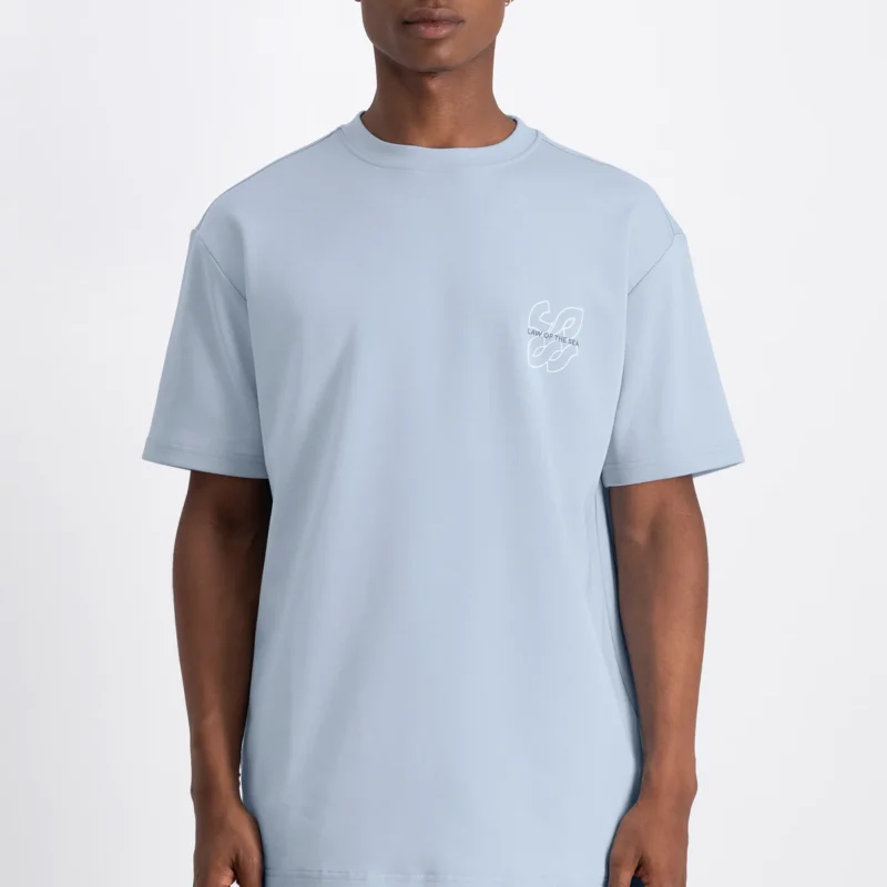 Law of the Sea Seismic Artwork Tee Celestial Blue