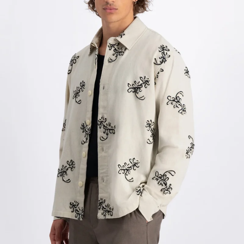 Law of the Sea Haddock Embroidered Shirt Coconut Milk