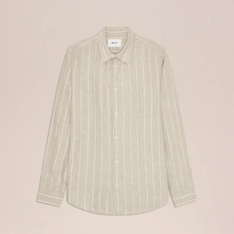 NN.07 Enzo Shirt 5728 Oat Stripe 70B