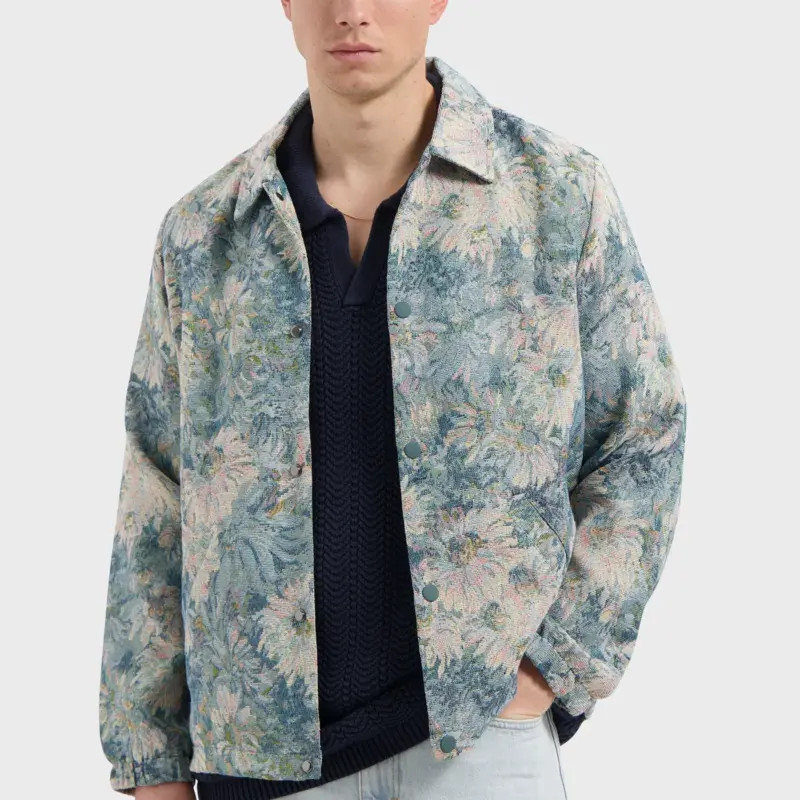 Law Of The Sea Ferren Jacquard Shirtjacket 306 Denim Blue