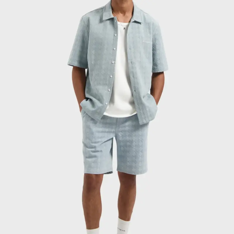 Law Of The Sea Lazorn Bleached Jacquard Short Light Denim