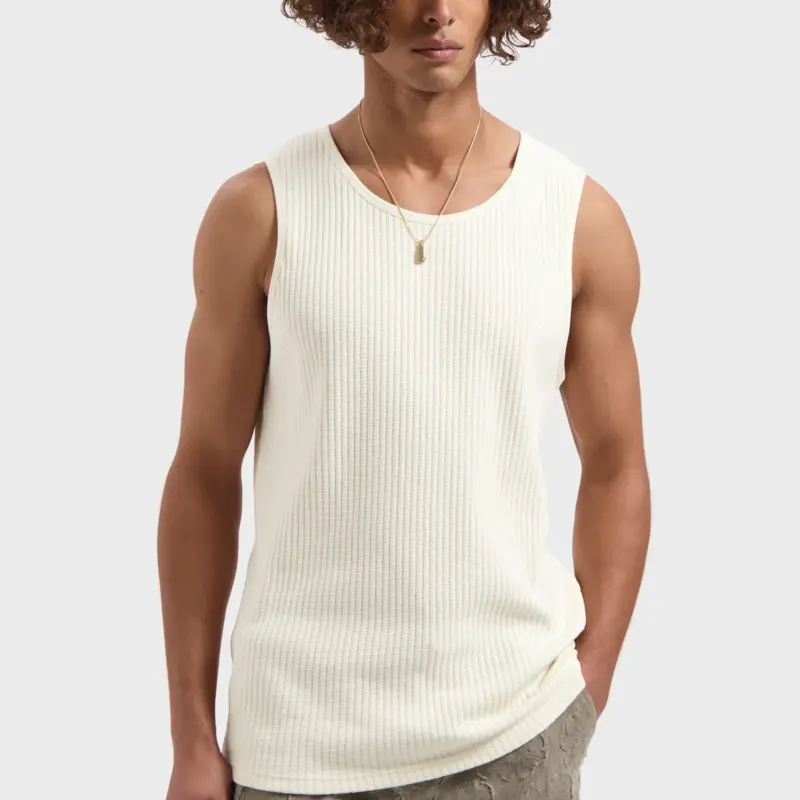 Law Of The Sea Thalor Ribbed Singlet 901 Coconut Milk