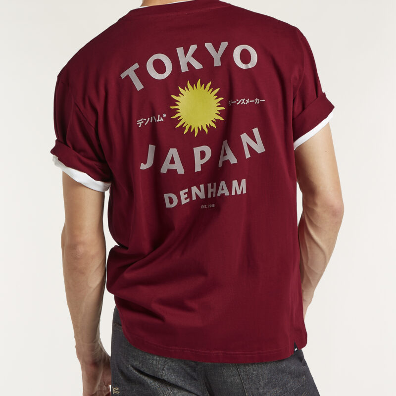 Denham Max Graphic Tee 24/1 Jersey - Bordeaux