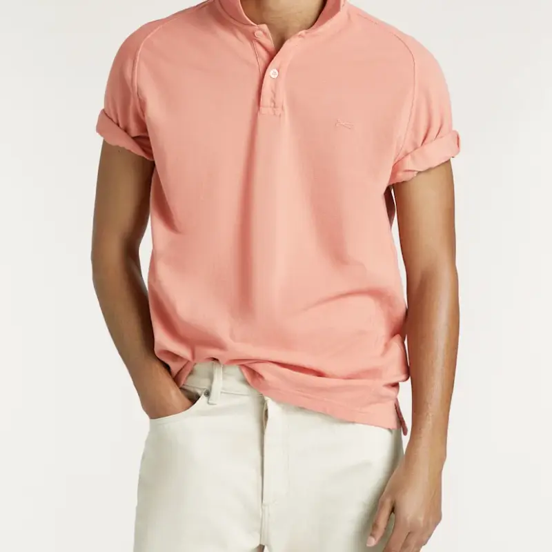 DENHAM Brian Raglan Polo SPGD Pink Sand