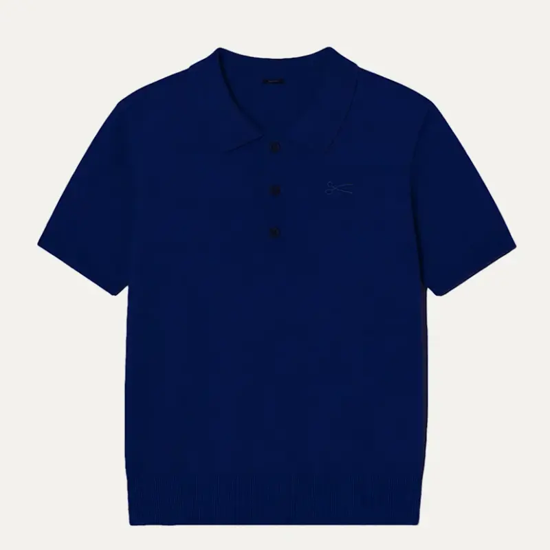 Denham Knitted Polo Xfm Navy Blazer