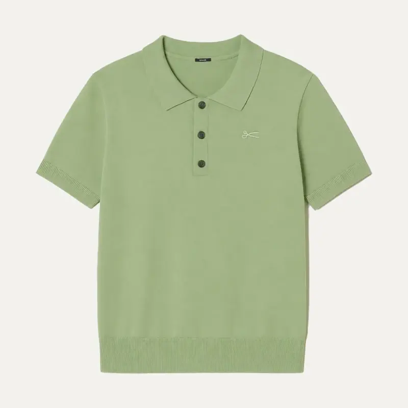 Denham Knitted Polo Xfm Mercury Green