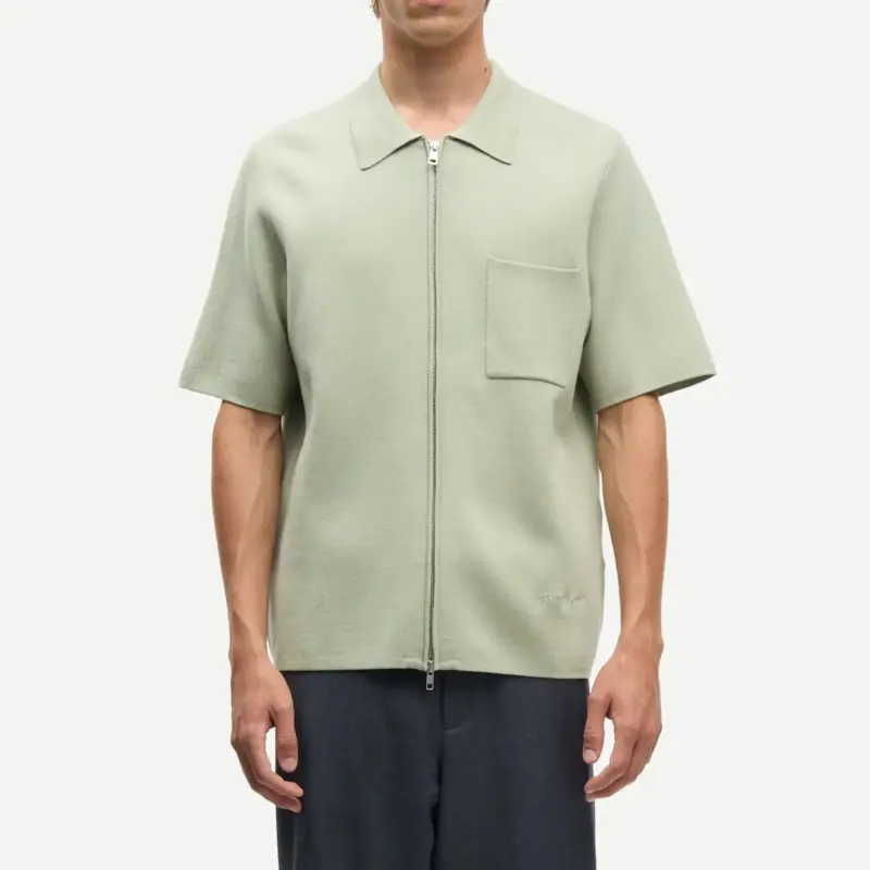 Samsoe Samsoe Sarico Zip Shirt Ss Desert Sage