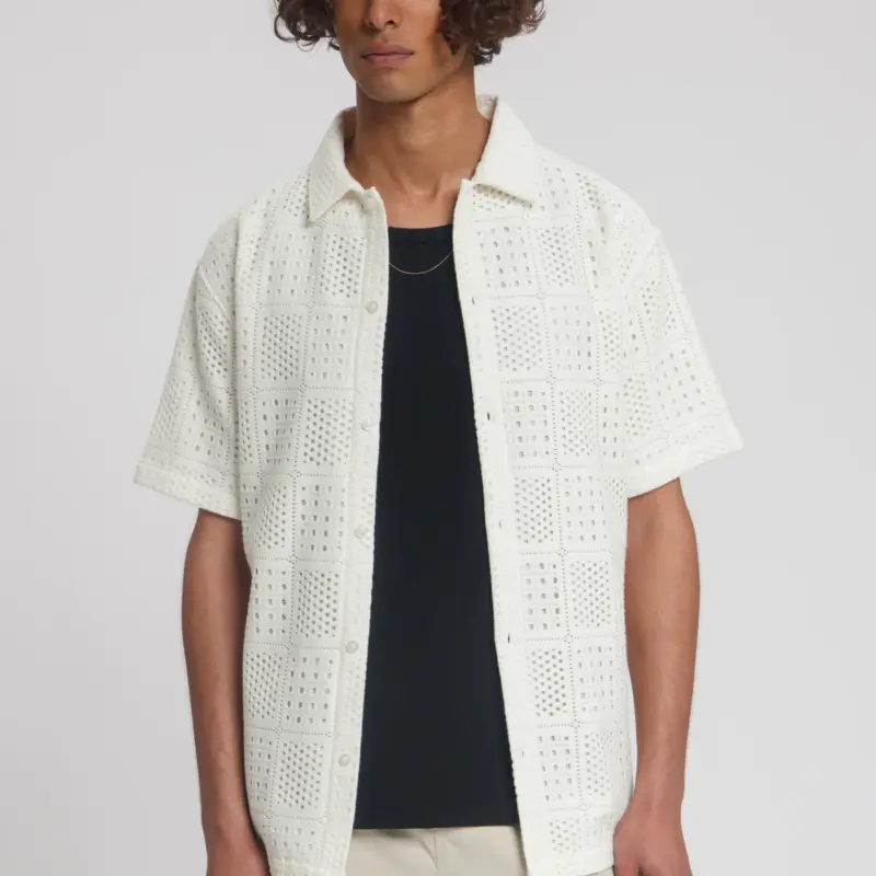 Law Of The Sea Siren Ajour Knitted Resort Shirt 902 Off White