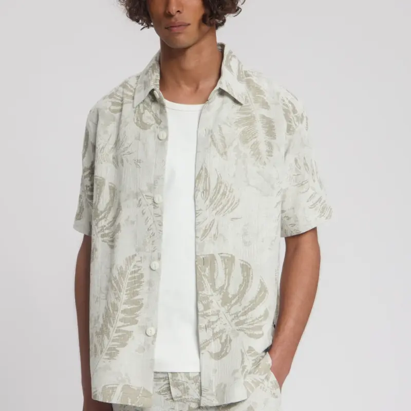 Law Of The Sea Thalassa Jacquard Shirt 418 Tea