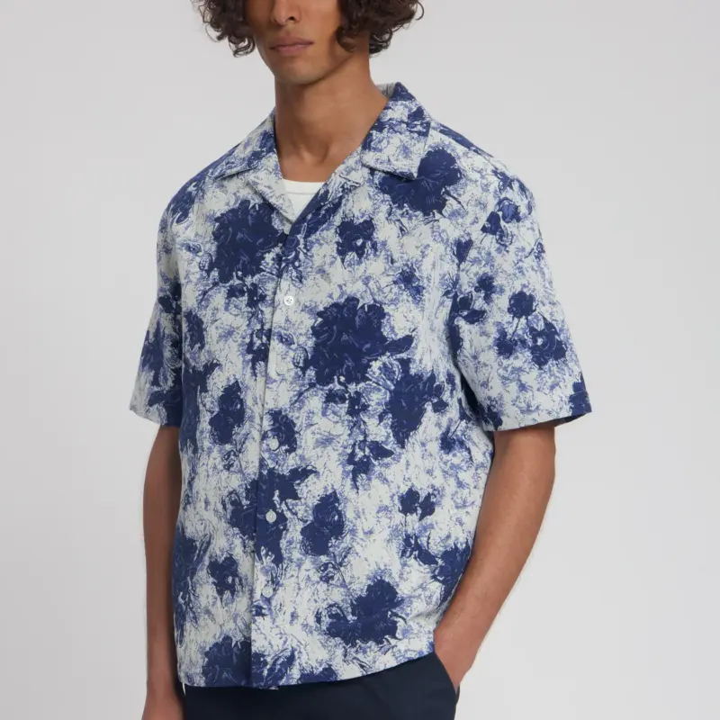 Law Of The Sea Clat Jacquard Shirt 313 Dutch Blue