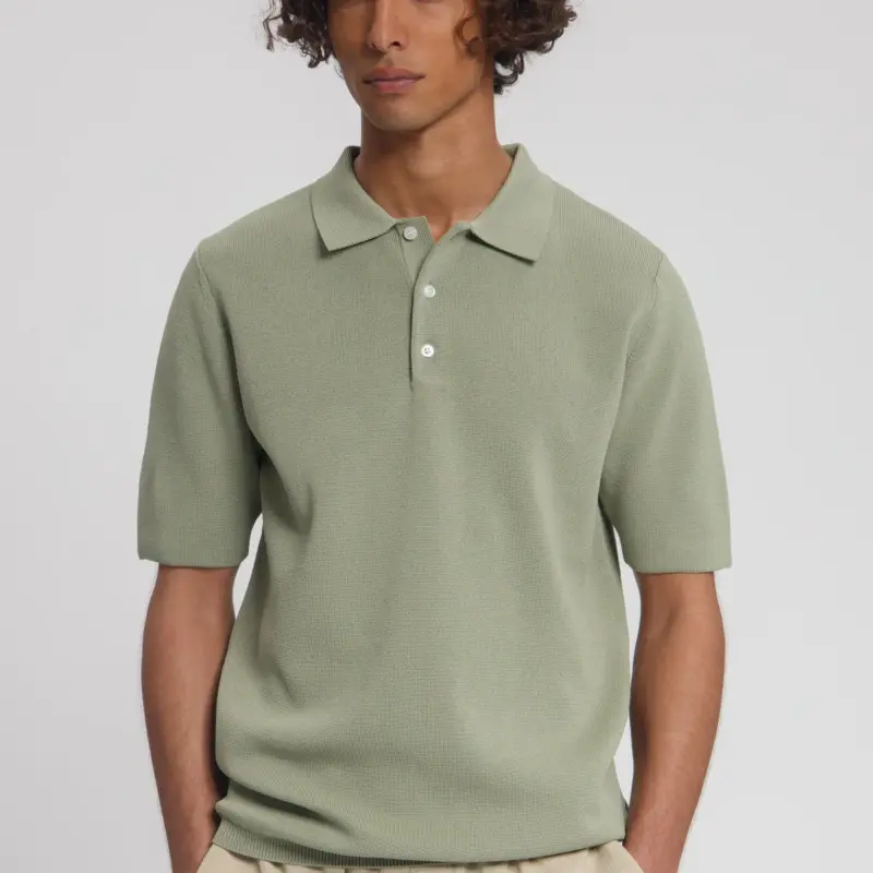 Law Of The Sea Tide Milano Knitted Polo 418 Tea